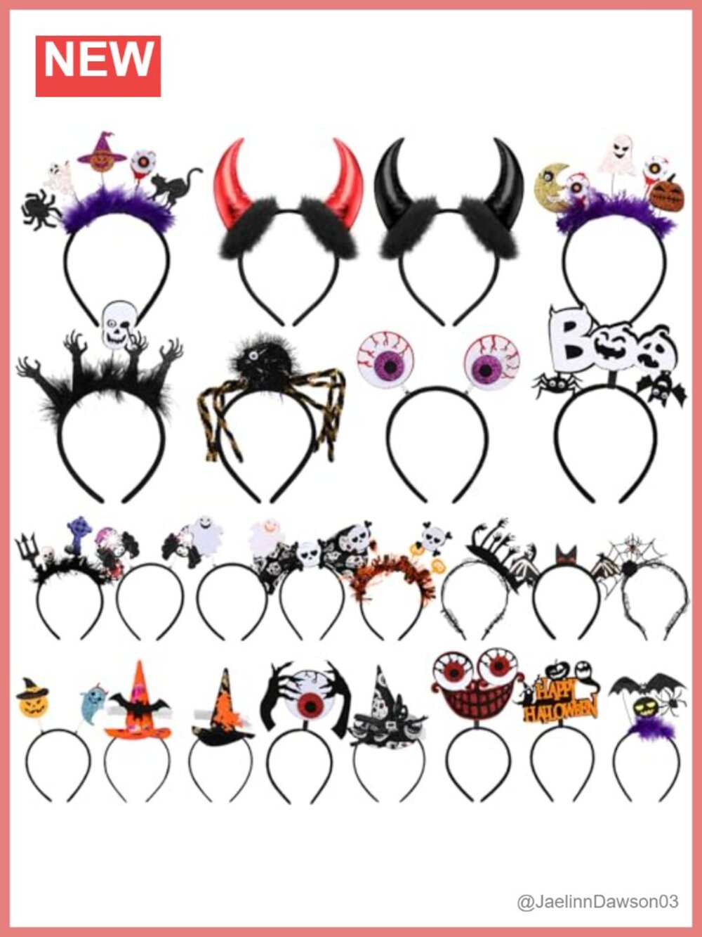 24 Pc Halloween Headband Set Feather Felt Gauze Cosplay Costume Party